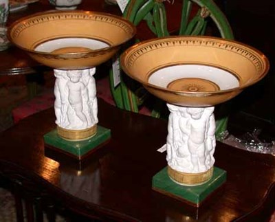 Lot 508 - Pair of Continental Partially Glazed Porcelain...
