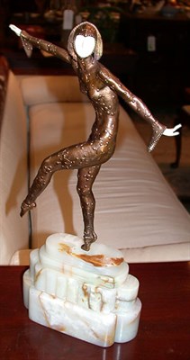Lot 524 - Art Deco Patinated-Metal and Bone Figure of a...