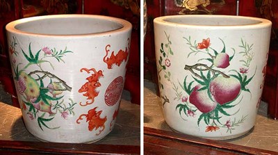 Lot 542 - Two Chinese Porcelain Cachepots