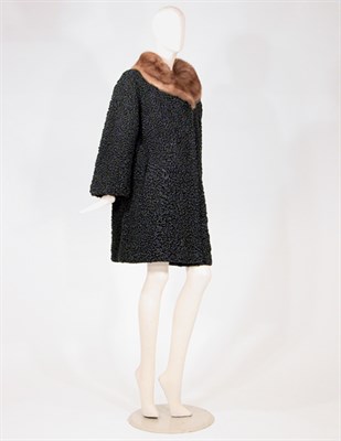 Lot 3634 - Schiaparelli Black Persian Lamb Flared Coat...
