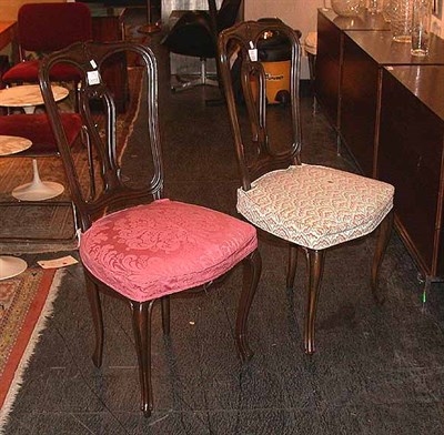 Lot 573 - Set of Six Louis XV Style Upholstered Walnut...