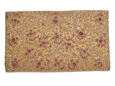 Lot 2237 - Jeweled Indian Bag Of rectangular shape, gold...