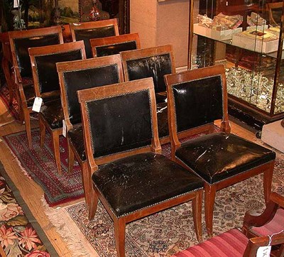 Lot 270 - Set of Eight Empire Style Leather Upholstered...