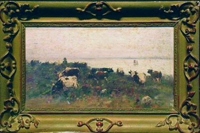 Lot 41 - Louis Aime Japy French, 1840-1916 CATTLE...