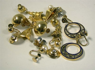Lot 304 - Group of Assorted Gold and Gold-Filled Earrings