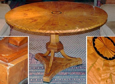 Lot 2528 - Biedermeier Satinwood Breakfast Table on a...