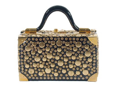Lot 2276 - Judith Leiber Stud and Patent Leather Suitcase...