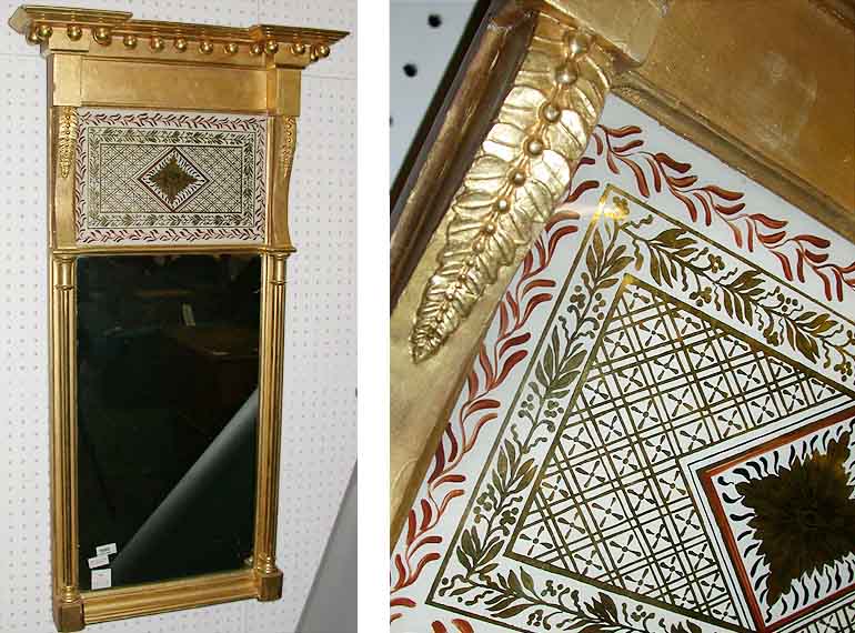 Lot 94 - Federal Gilt-Wood and Eglomise Pier Mirror New...