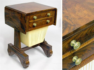 Lot 79 - Classical Mahogany and Maple Drop-Leaf Work...