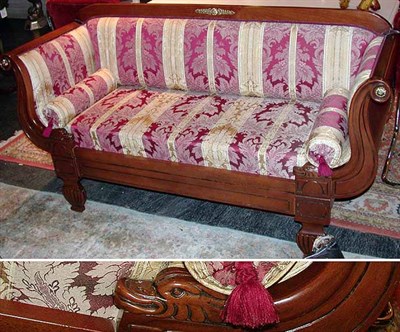 Lot 331A - Empire Style Upholstered Mahogany Settee