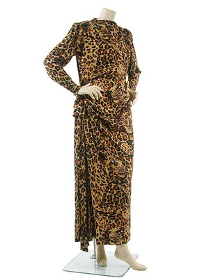 Lot 2142 - Yves Sant Laurent Leopard Print Evening Gown...