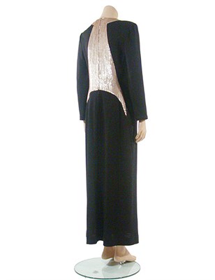 Lot 2167 - Geoffrey Beene Black Wool Jersey Gown American,...