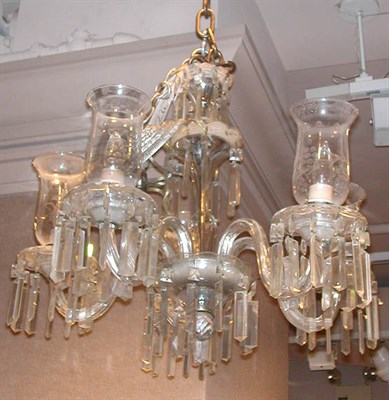 Lot 410 - Georgian Style Colorless Cut Glass Five-Light...