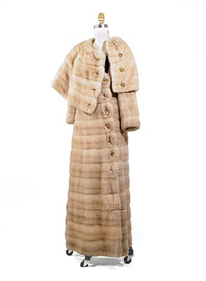 Lot 2203 - Blonde Mink Coat Dress American, 1960s Flared...