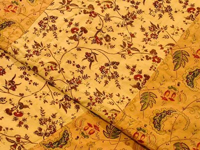 Lot 2413 - French Printed Cotton Quilted Coverlet...