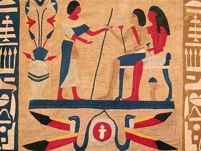 Lot 2420 - Twin Obelisks Egyptian Tapesty Panel Egyptian,...