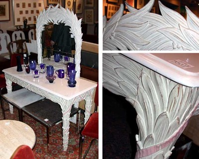Lot 137A - Neoclassical Style White Painted Mirror and...