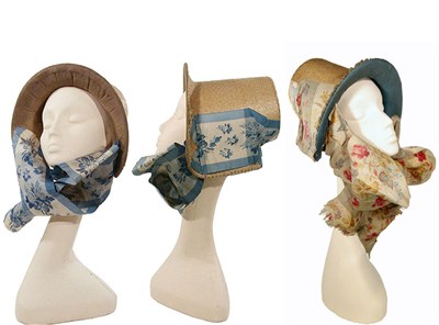 Lot 2308 - Two Straw Bonnets American, circa 1830 Each...
