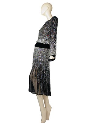 Lot 2146 - Valentino Couture Embroidered Black Silk...