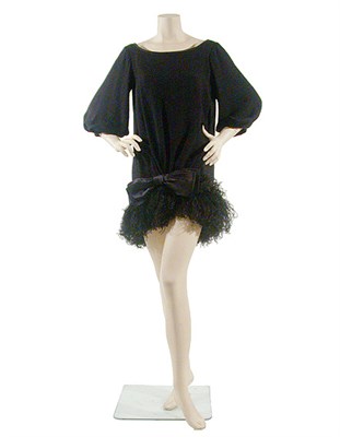 Lot 2105 - Yves Sant Laurent Black Matelasse Cocktail...