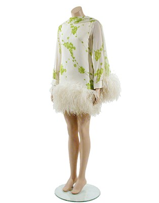 Lot 2150 - Pierre Cardin Ostrich Feather Trimmed Cocktail...