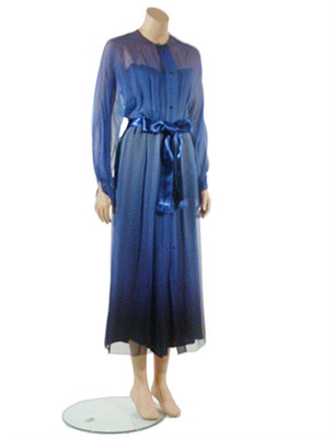 Lot 2102 - Christian Dior Blue Ombre Silk Chiffon Pant...