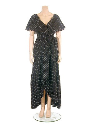 Lot 2111 - Halston Black and White Polka Dot Dress...