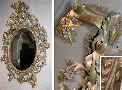 Lot 127 - Louis XV Style Gilt-Wood Mirror Of oval form,...