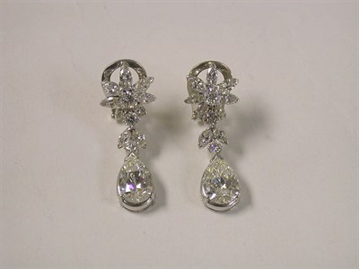 Lot 506 - Pair of Diamond Pendant Earrings