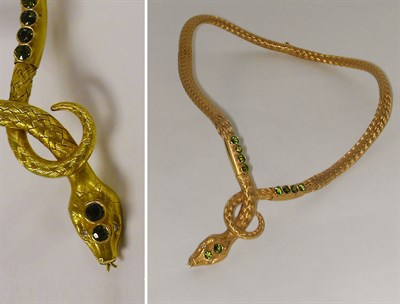 Lot 397 - Gold Snake Necklace