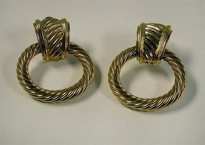 Lot 368 - Pair of Gold Doorknocker Earrings