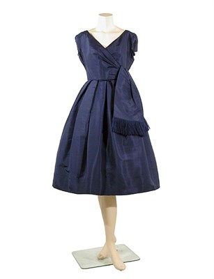 Lot 3449 - Christian Dior Blue Taffeta Evening Dress...