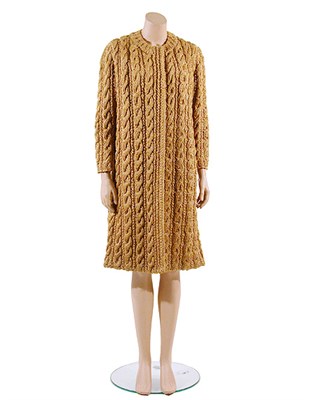 Lot 2069 - Handknitted Cable Stitch Hemp Cardigan Coat...