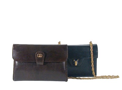 Lot 2303 - Two Gucci Lizard Bags The first a dark...