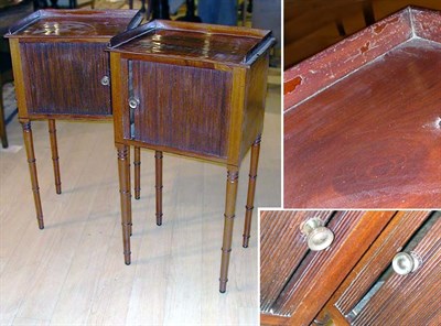Lot 482 - Pair of George III Style Mahogany Bedside...