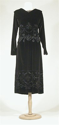 Lot 3409 - Black Velvet Soutache Embroidered Chemise...