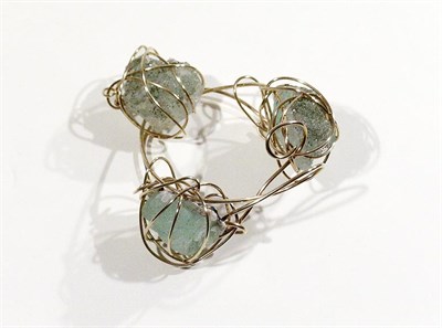 Lot 2374 - Kazuko Chipped Quartz Bracelet Three rocks...