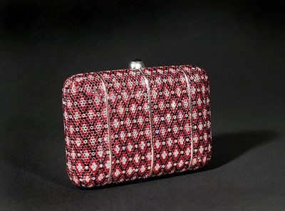 Lot 2268 - Judith Leiber Red and Black Pillow Shape...