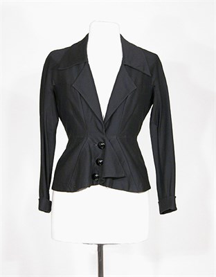 Lot 3444 - Paquin Black Crepe Suit Jacket French, circa...