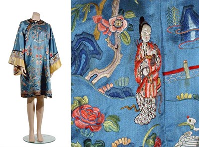 Lot 2013 - Oriental Robe Early 20th century Blue silk...