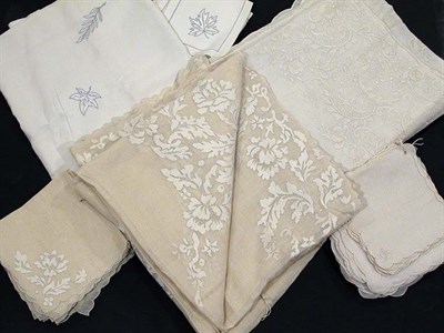 Lot 2442 - Three Linen Tablecloths The first Belgian with...