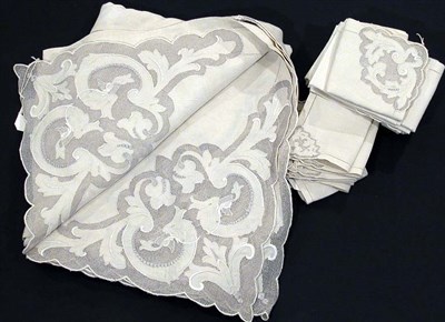 Lot 2444 - Hand Embroidered Madeira Lace Linen Spanish,...