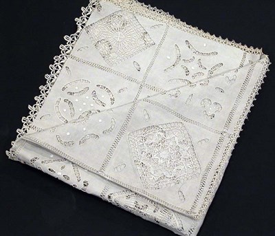 Lot 2443 - Reticella Linen Tablecloth Continental,...