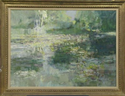 Lot 29 - Louis Fabien French, b.1924 LILY POND Signed...