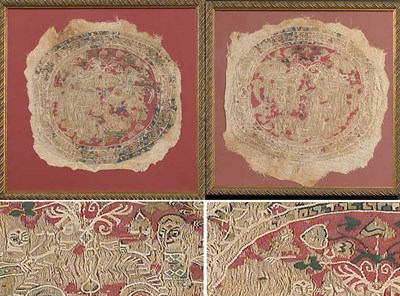 Lot 2427 - Pair of Framed Coptic Roundels Egyptian, circa...