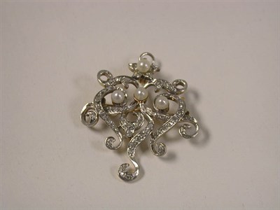 Lot 511 - Diamond and Pearl* Pin/Pendant