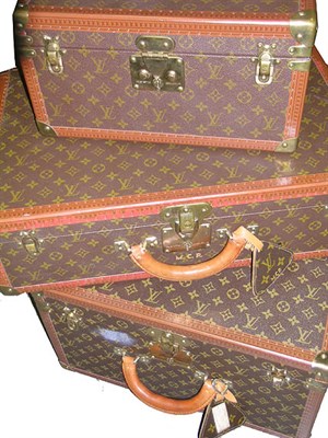 Lot 2402 - Set of Louis Vuitton Luggage Comprising three,...