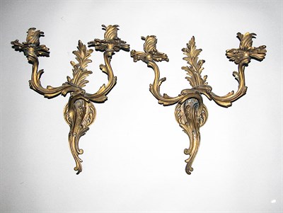 Lot 2292 - Pair of Louis XV Style Gilt-Bronze Two-Light...