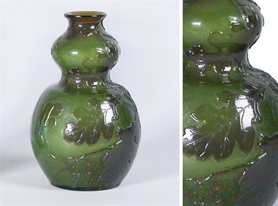 Lot 2477 - Galle Acid Etched Cameo Glass Vase Of double...