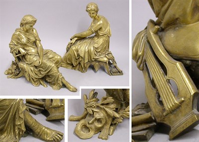 Lot 2259 - Two French Gilt-Bronze Sculptures of a Seated...